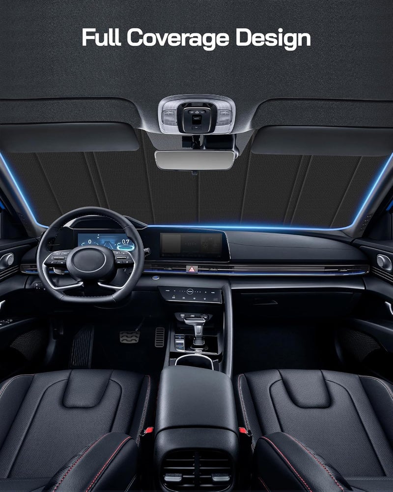 Pigenius Windshield Sun Shade for Dodge Durango 2021-2025. Full Coverage Rearview Mirror Shade for Ultimate Protection - Image 2